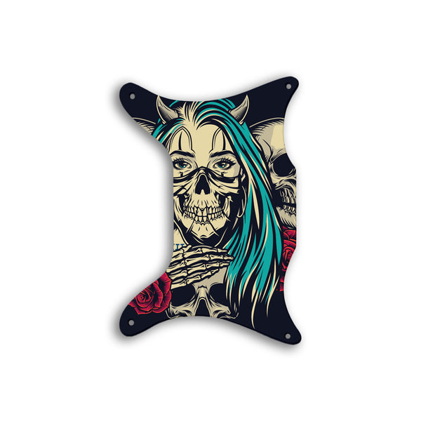 Epiphone CORONET Custom Pickguard Scratchplate Skull Design