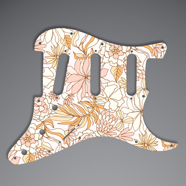 Fender Fender Stratocaster SSS pickguard 3 Ply(W/B/W) for USA/Mexican Custom Pickguard Scratchplate FLOWERS Design