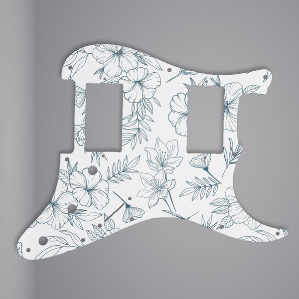 Fender Fender Stratocaster Pickguard HH 3 Ply (W/B/W) 11 mounting hole Custom Pickguard Scratchplate Floral Design