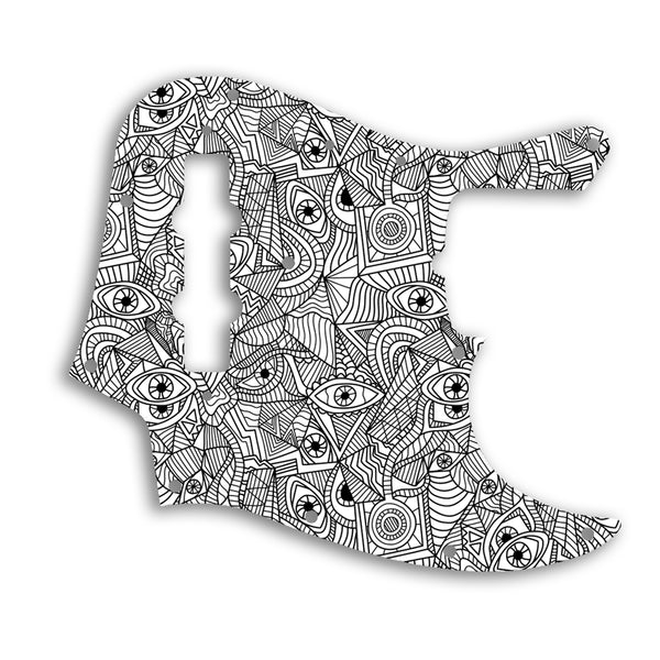 Fender 50th Anniversary Jazz Bass Custom Pickguard Scratchplate Abstract Design