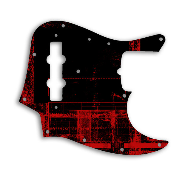 Fender 50th Anniversary Jazz Bass Custom Pickguard Scratchplate ABSTRACT Design