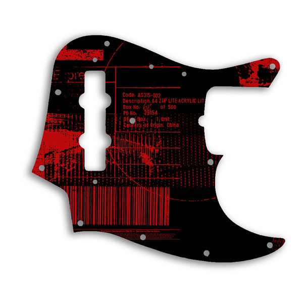 Fender 50th Anniversary Jazz Bass Custom Pickguard Scratchplate ABSTRACT Design