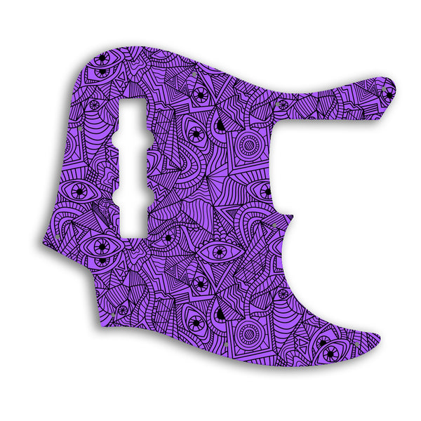 Fender American Elite Jazz Bass 4 String Custom Pickguard Scratchplate Abstract Design