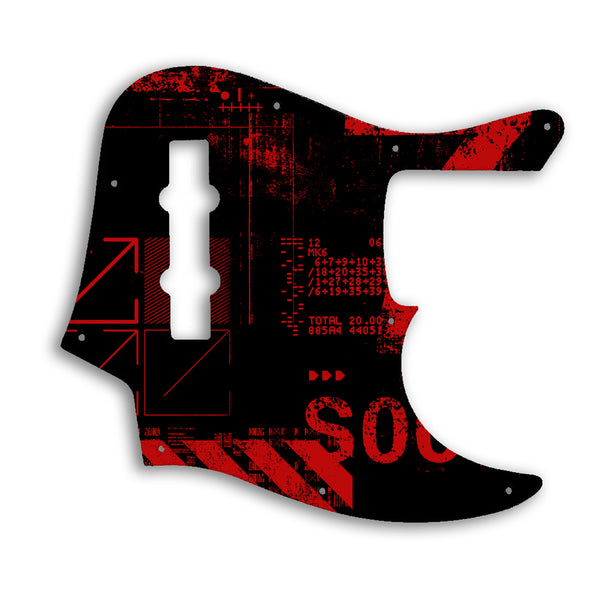 Fender American Elite Jazz Bass 4 String Custom Pickguard Scratchplate ABSTRACT Design