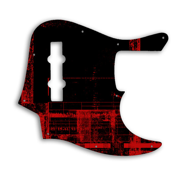 Fender American Elite Jazz Bass 4 String Custom Pickguard Scratchplate ABSTRACT Design