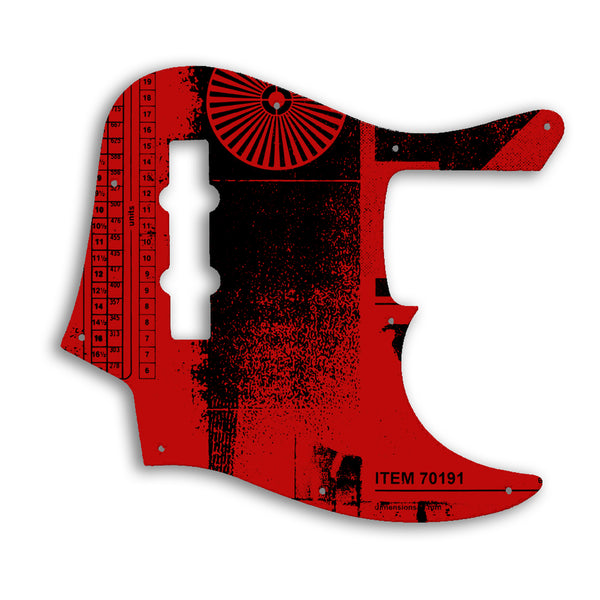 Fender American Elite Jazz Bass 4 String Custom Pickguard Scratchplate ABSTRACT Design