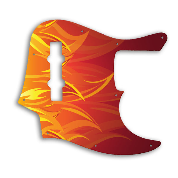 Fender American Elite Jazz Bass 4 String Custom Pickguard Scratchplate Fire Design