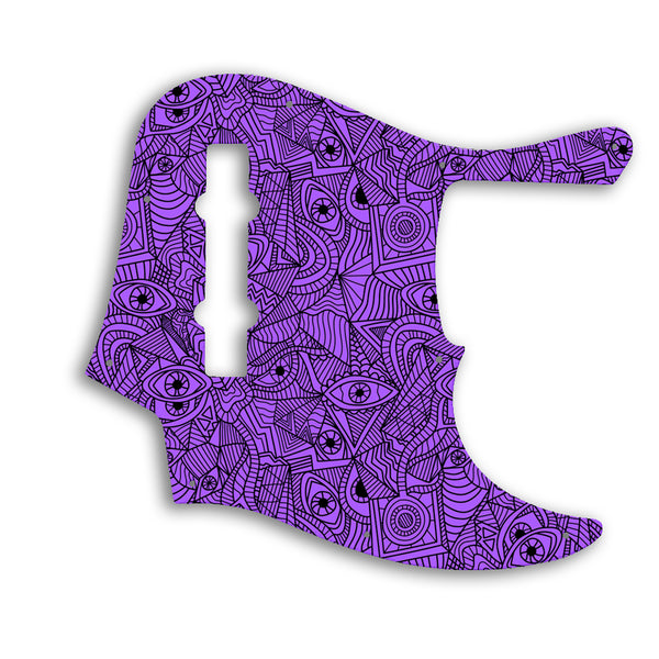 Fender American Elite Jazz Bass 5 String Custom Pickguard Scratchplate Abstract Design