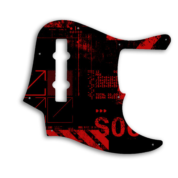 Fender American Elite Jazz Bass 5 String Custom Pickguard Scratchplate ABSTRACT Design