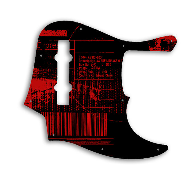 Fender American Elite Jazz Bass 5 String Custom Pickguard Scratchplate ABSTRACT Design