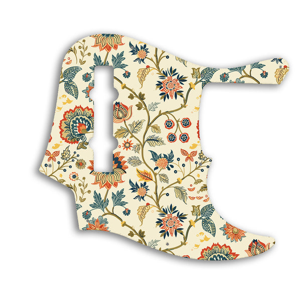 Fender American Elite Jazz Bass 5 String Custom Pickguard Scratchplate INDIAN_FLORAL Design