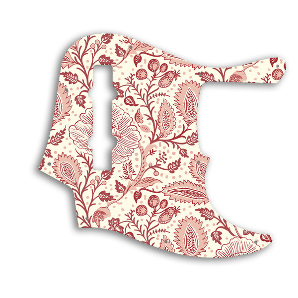 Fender American Elite Jazz Bass 5 String Custom Pickguard Scratchplate INDIAN_FLORAL Design