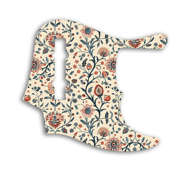 Fender American Elite Jazz Bass 5 String Custom Pickguard Scratchplate INDIAN_FLORAL Design