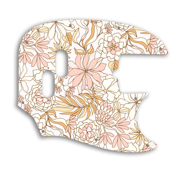 Fender American Performer Mustang Bass Custom Pickguard Scratchplate FLOWERS Design