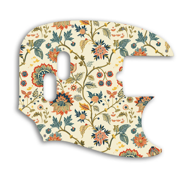 Fender American Performer Mustang Bass Custom Pickguard Scratchplate INDIAN_FLORAL Design