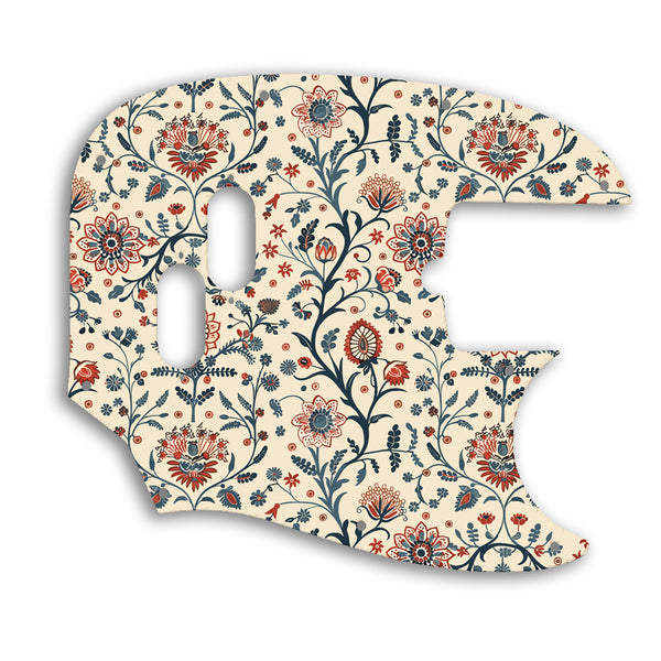 Fender American Performer Mustang Bass Custom Pickguard Scratchplate INDIAN_FLORAL Design