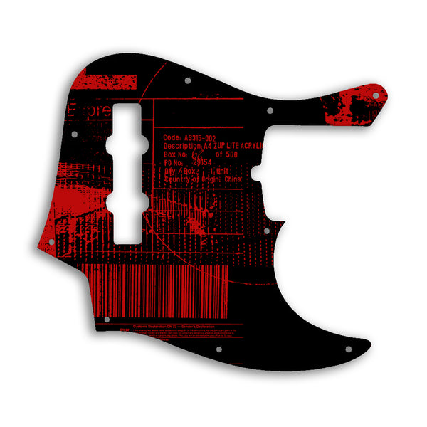 Fender American Ultra Jazz Bass 4 String Custom Pickguard Scratchplate ABSTRACT Design