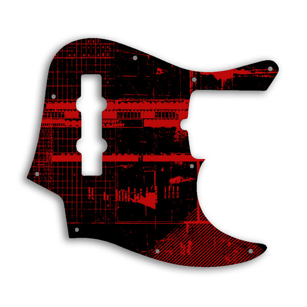 Fender American Ultra Jazz Bass 4 String Custom Pickguard Scratchplate ABSTRACT Design