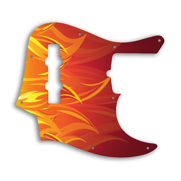 Fender American Ultra Jazz Bass 4 String Custom Pickguard Scratchplate Fire Design