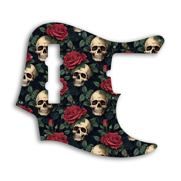 Fender American Ultra Jazz Bass 4 String Custom Pickguard Scratchplate SKULL Design