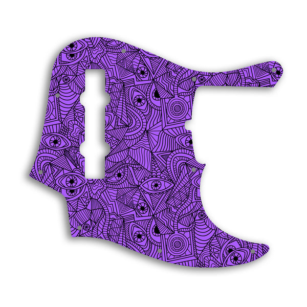 Fender American Ultra Jazz Bass V 5 String Custom Pickguard Scratchplate Abstract Design