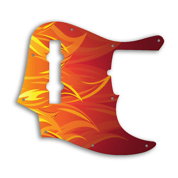 Fender American Ultra Jazz Bass V 5 String Custom Pickguard Scratchplate Fire Design