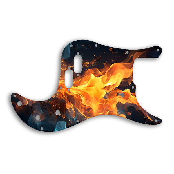 Fender Bullet Bass Custom Pickguard Scratchplate Fire Design