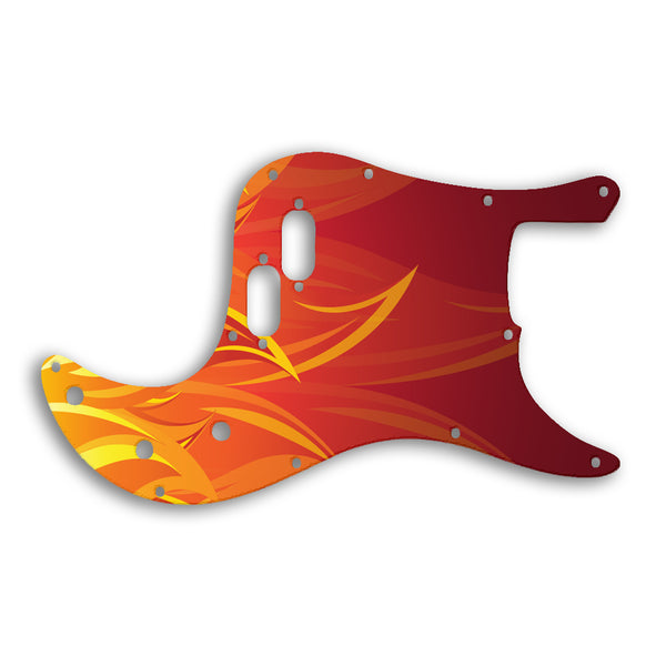 Fender Bullet Bass Custom Pickguard Scratchplate Fire Design