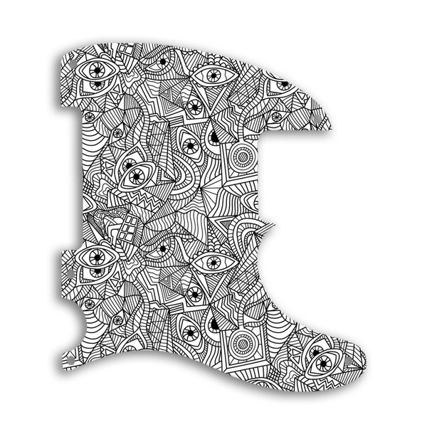 Fender Esquire Custom Pickguard Scratchplate Abstract Design