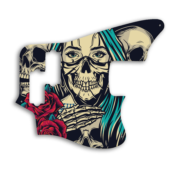 Fender Jaguar Bass 2018 Player Series Custom Pickguard Scratchplate Skull Design