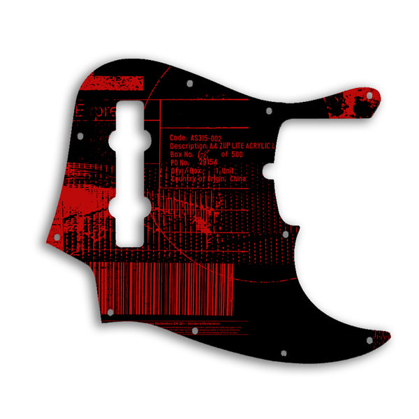 Fender Jazz Bass USA Standard 5 String Custom Pickguard Scratchplate ABSTRACT Design