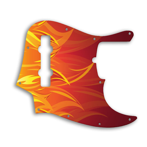 Fender Jazz Bass USA Standard 5 String Custom Pickguard Scratchplate Fire Design