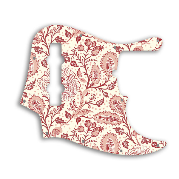 Fender Jazz Bass USA Standard 5 String Custom Pickguard Scratchplate INDIAN_FLORAL Design