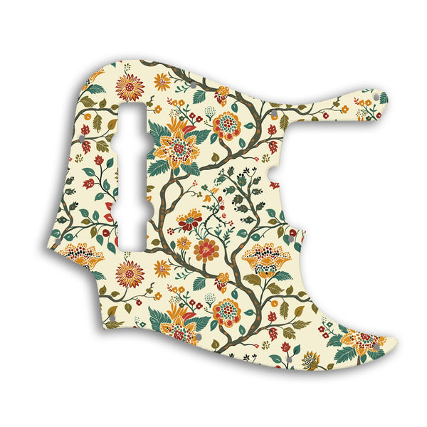 Fender Jazz Bass USA Standard 5 String Custom Pickguard Scratchplate INDIAN_FLORAL Design