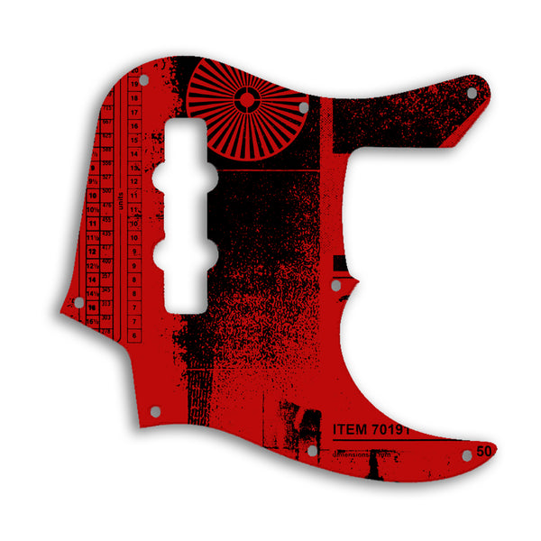 Fender Jazz Bass Longhorn 22 Fret Custom Pickguard Scratchplate ABSTRACT Design