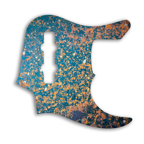 Fender Jazz Bass Longhorn 22 Fret Custom Pickguard Scratchplate Rust Design