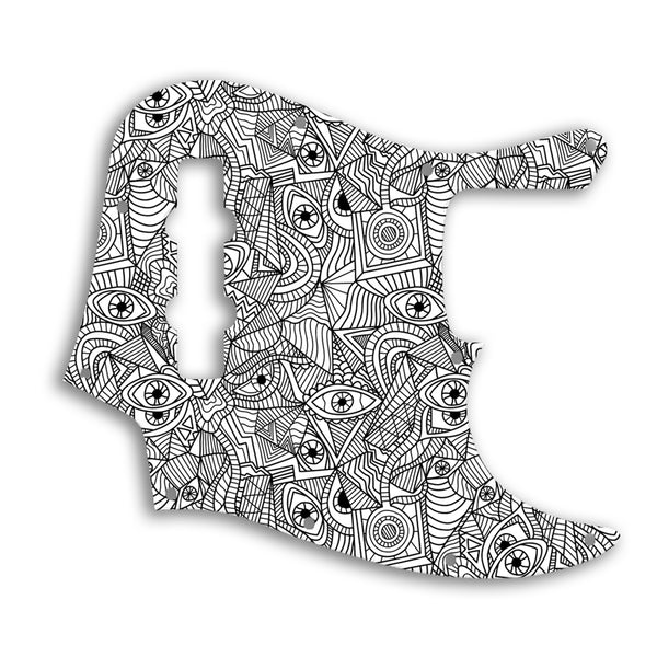 Fender Jazz Bass Mexican Custom Pickguard Scratchplate Abstract Design