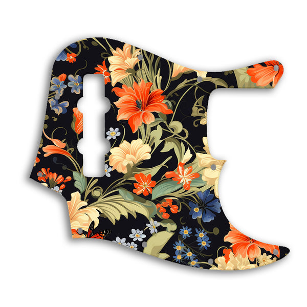 Fender Jazz Bass Mexican Custom Pickguard Scratchplate Floral Design