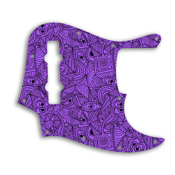 Fender Jazz Bass Mexican 5 String Custom Pickguard Scratchplate Abstract Design