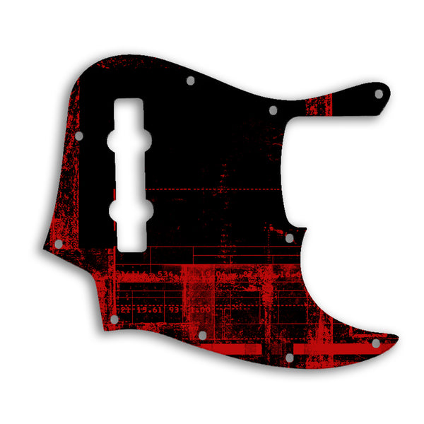 Fender Jazz Bass Mexican 5 String Custom Pickguard Scratchplate ABSTRACT Design