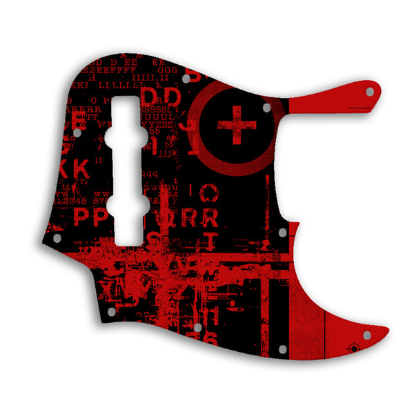 Fender Jazz Bass Mexican 5 String Custom Pickguard Scratchplate ABSTRACT Design