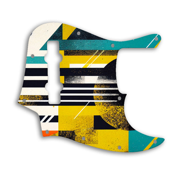 Fender Jazz Bass Mexican 5 String Custom Pickguard Scratchplate ABSTRACT Design