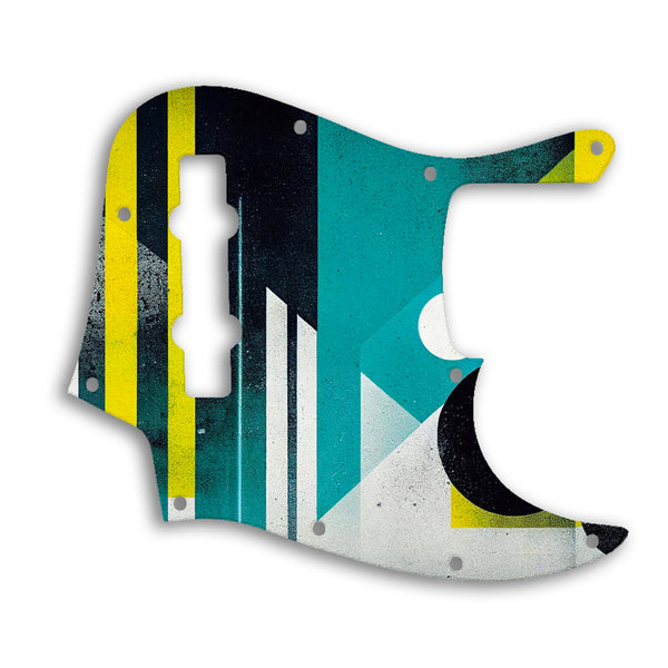 Fender Jazz Bass Mexican 5 String Custom Pickguard Scratchplate ABSTRACT Design