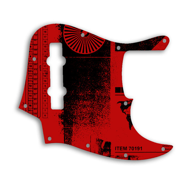 Fender Jazz Bass Mexican 5 String Custom Pickguard Scratchplate ABSTRACT Design