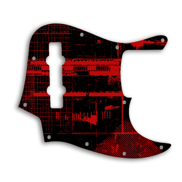 Fender Jazz Bass Mexican 5 String Custom Pickguard Scratchplate ABSTRACT Design