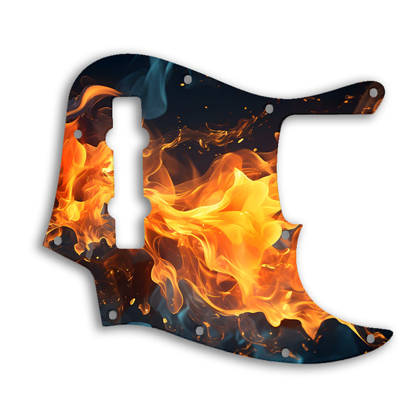 Fender Jazz Bass Mexican 5 String Custom Pickguard Scratchplate Fire Design