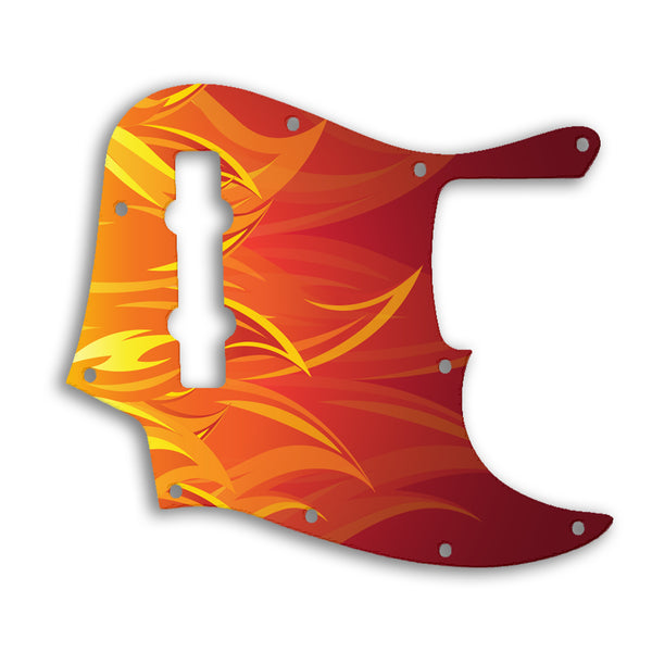 Fender Jazz Bass Mexican 5 String Custom Pickguard Scratchplate Fire Design