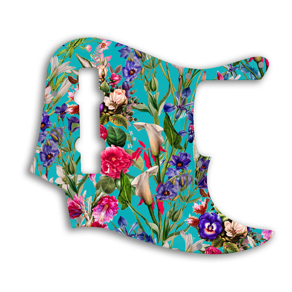 Fender Jazz Bass Mexican 5 String Custom Pickguard Scratchplate FLOWERS Design