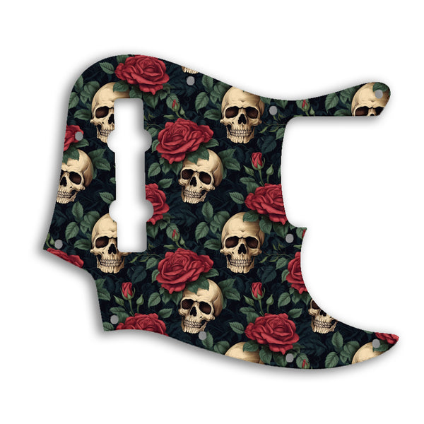 Fender Jazz Bass Mexican 5 String Custom Pickguard Scratchplate SKULL Design