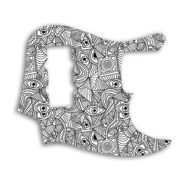 Fender Jazz Bass Modern Player 4 String Custom Pickguard Scratchplate Abstract Design